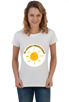 Koszulka Damska z napisem "pov: wszedłeś z prędkością światła"