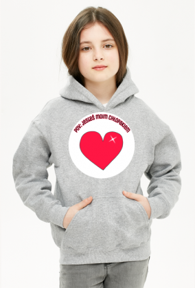 Bluza dziecięca unisex z kapturem, kieszenią i z napisem "pov: jesteś moim chłopakiem"