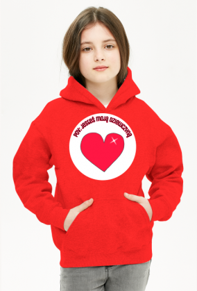 Bluza z kapturem, kieszenią z napisem "pov: jesteś moją dziewczyną"