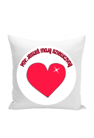 Poduszka z napisem "pov: jesteś moją dziewczyną"