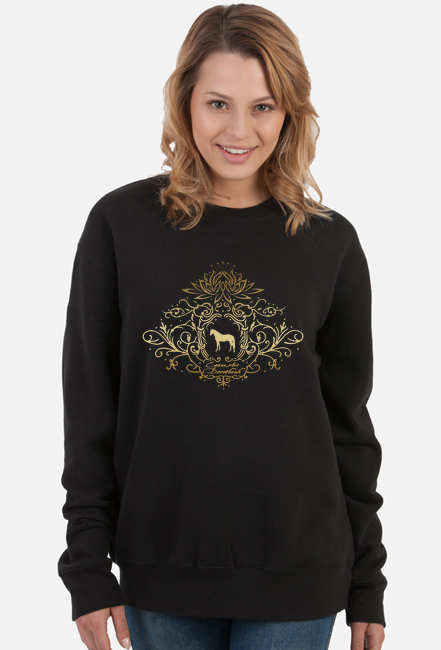 BLUZA DAMSKA  Z KONIEM - Emblem with a Oldenburger Stallion Horse and a Lotus ©DH