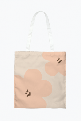 minimalistyczna pastelowa torba na lato w kwiaty