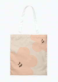 minimalistyczna pastelowa torba na lato w kwiaty