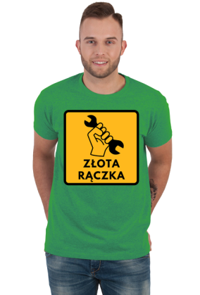 Koszulka Męska - Tata Złota rączka (Prezent na Dzień Ojca)