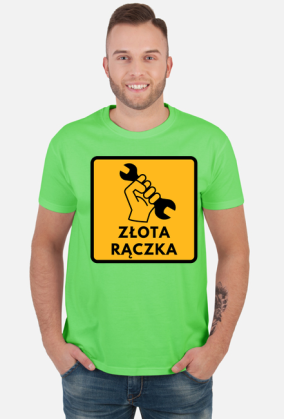 Koszulka Męska - Tata Złota rączka (Prezent na Dzień Ojca)