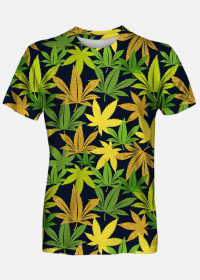 koszulka w liście marihuany, koszulka dla palacza, koszulka z nadrukiem, trawka
