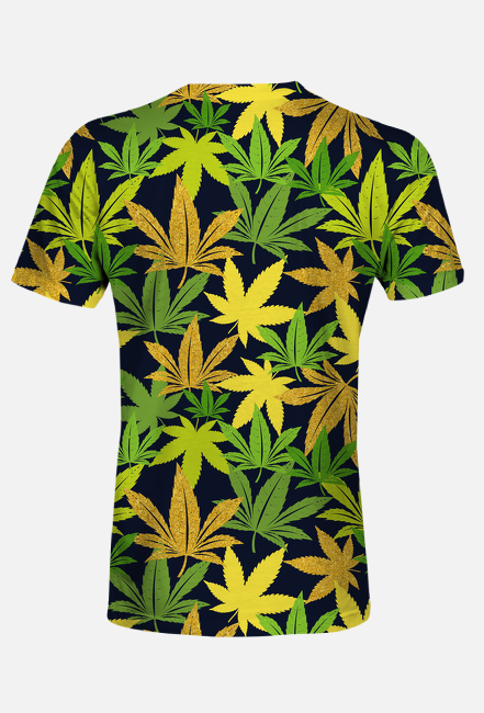 koszulka w liście marihuany, koszulka dla palacza, koszulka z nadrukiem, trawka