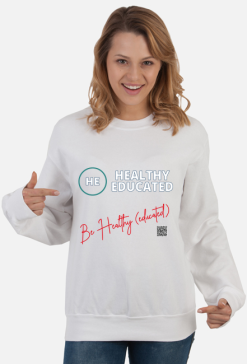 HE bluza damska z długim be healthy nadruk 2 strony