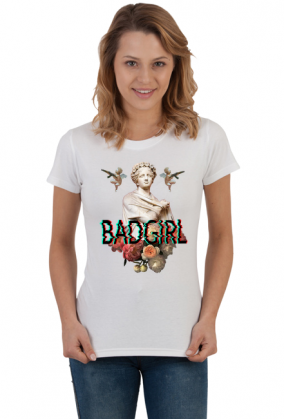 Bad Girl koszulka uliczna nowoczesna koszulka w stylu brutalizmu ulicznego, awangarda