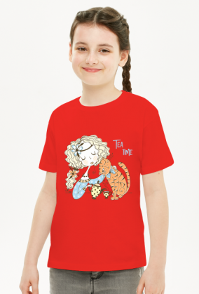 Koszulka dziewczęca- KOCI TEA TIME
