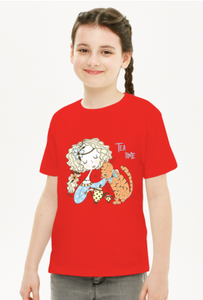 Koszulka dziewczęca- KOCI TEA TIME