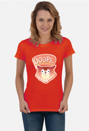 Koszulka damska- OOOPS z kotem
