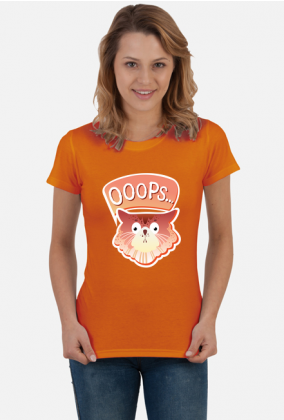 Koszulka damska- OOOPS z kotem