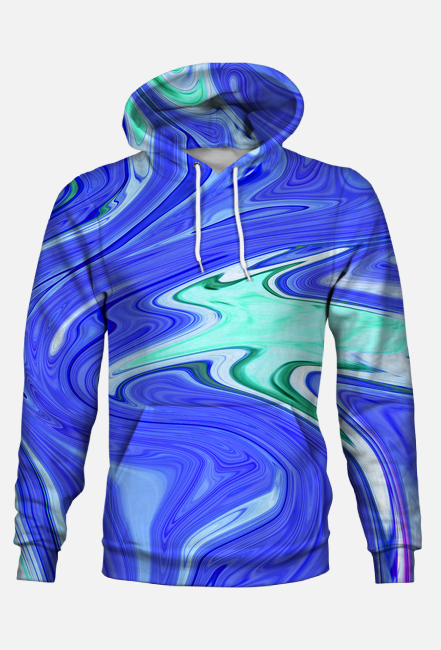 BLUZA Z KAPTUREM TIE DYE BLUE
