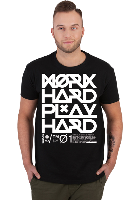 Work Hard Play Hard CZARNA