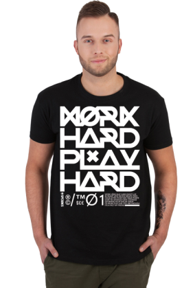 Work Hard Play Hard CZARNA