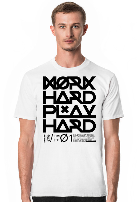 Work Hard Play Hard BIAŁA
