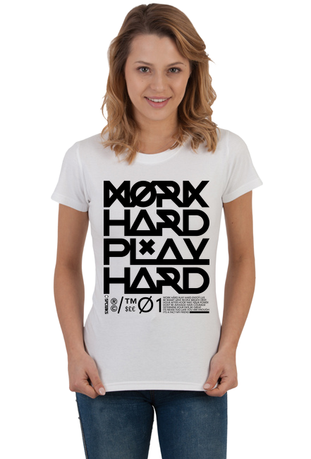 Work Hard Play Hard BIAŁA