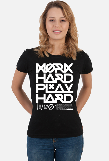 Work Hard Play Hard CZARNA