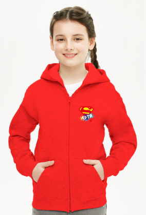 Bluza z Kapturem dla Dziecka - Bluza z kapturem logo Super Tata