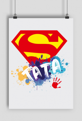 Plakat z okazji Dnia Ojca dla Taty 2021 - Super Tata