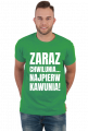 Koszulka męska ciemna z napisem -Zaraz Chwilunia Najpierw Kawunia!