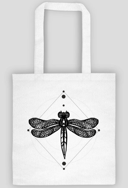 Torba eko Ważka, Dragonfly, Lineart, Tatoo