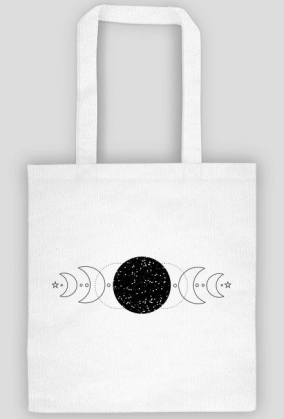 Torba eko Kosmos Fazy księżyca, Lineart, Rysunek, Moon