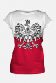 Patriotyczna koszulka damska full print bialo-czerwona Polska