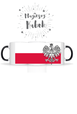 Magiczny kubek patriotyczny bialo-czerwony Orzel bialy