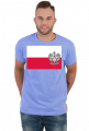 Koszulka T-Shirt z nadrukiem patriotyczna bialo-czerwona flaga Orzel bialy