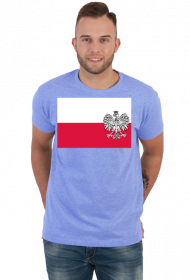 Koszulka T-Shirt z nadrukiem patriotyczna bialo-czerwona flaga Orzel bialy