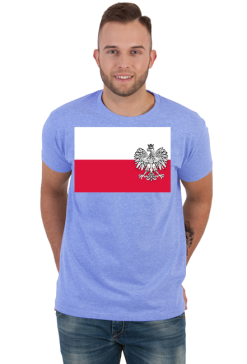 Koszulka T-Shirt z nadrukiem patriotyczna bialo-czerwona flaga Orzel bialy