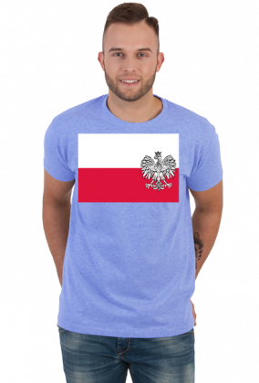 Koszulka T-Shirt z nadrukiem patriotyczna bialo-czerwona flaga Orzel bialy