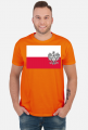 Koszulka T-Shirt z nadrukiem patriotyczna bialo-czerwona flaga Orzel bialy