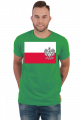 Koszulka T-Shirt z nadrukiem patriotyczna bialo-czerwona flaga Orzel bialy