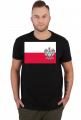 Koszulka T-Shirt z nadrukiem patriotyczna bialo-czerwona flaga Orzel bialy