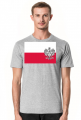 Koszulka T-Shirt z nadrukiem patriotyczna bialo-czerwona flaga Orzel bialy
