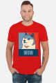 Pieseł, doge, dogecoin koszulka męska wow dla fanów psów i memów.