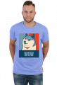 Pieseł, doge, dogecoin koszulka męska wow dla fanów psów i memów.