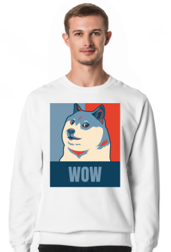 Pieseł, doge, dogecoin koszulka męska wow dla fanów psów i memów.