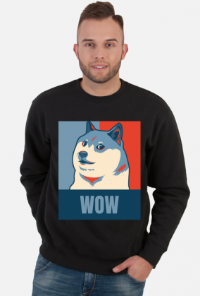 Pieseł, doge, dogecoin koszulka męska wow dla fanów psów i memów.