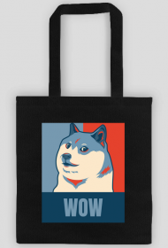 Pieseł, doge, dogecoin torba wow dla fanów psów i memów.