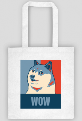 Pieseł, doge, dogecoin torba wow dla fanów psów i memów.