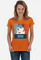 Pieseł, doge, dogecoin koszulka damska wow dla fanów psów i memów.