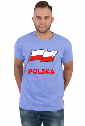 Koszulka T-Shirt z nadrukiem patriotyczna bialo-czerwona flaga Polska