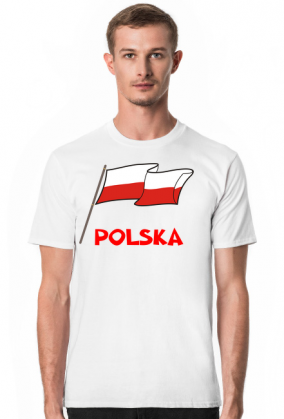 Koszulka T-Shirt z nadrukiem patriotyczna bialo-czerwona flaga Polska