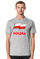 Koszulka T-Shirt z nadrukiem patriotyczna bialo-czerwona flaga Polska