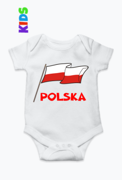 Niemowlece body spioszki bialo-czerwona flaga Polska