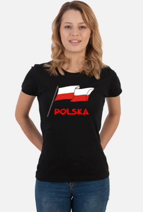 Koszulka damska T-Shirt patriotyczna bialo-czerwona flaga Polska